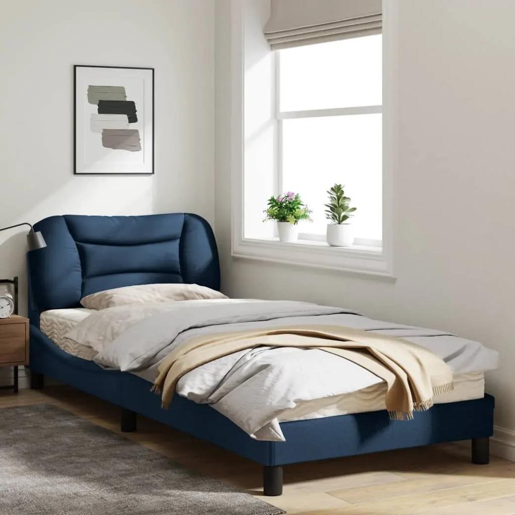 Πλαίσιο Κρεβατιού με LED Μπλε 80x200 εκ. Υφασμάτινο - Μπλε