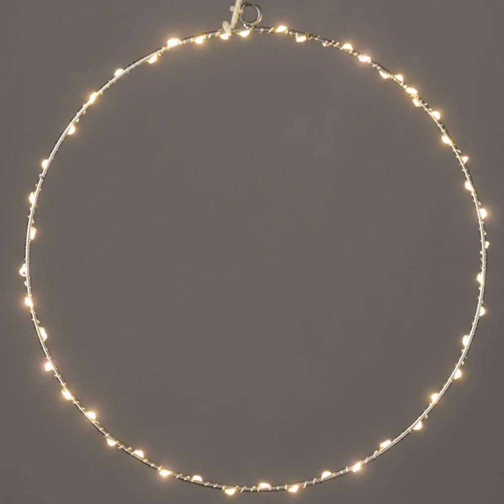 Χριστουγεννιάτικη Μπάλα Silver Round Με Φως Led X065514227 Φ40cm Clear-Silver Aca