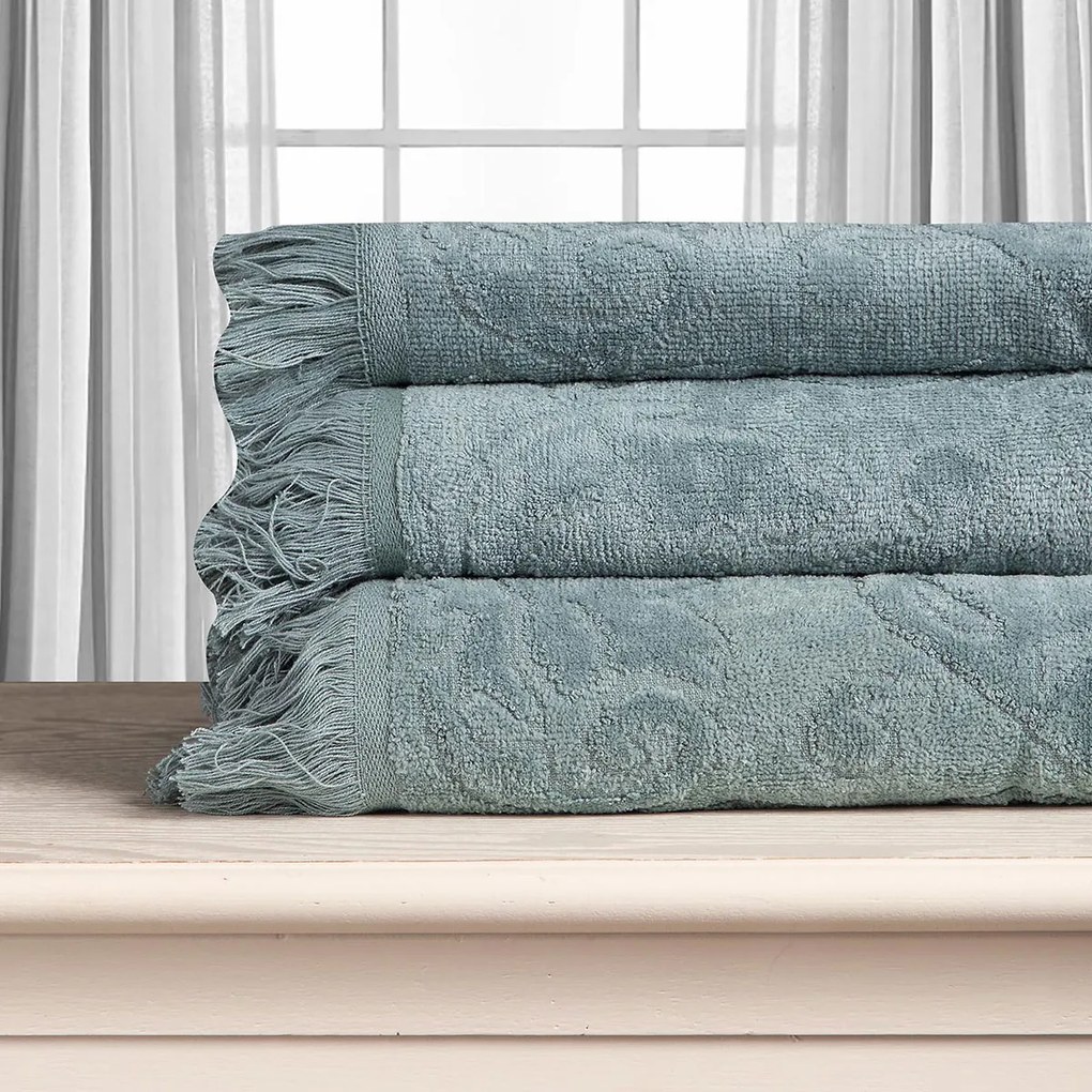 Πετσέτα Προσώπου (50x100) Silk Fashion Alicia 520gsm Πράσινο