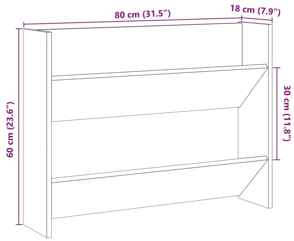 ΠΑΠΟΥΤΣΟΘΗΚΗ ΤΟΙΧΟΥ ΑΡΤΙΣΙΑΝΗ ΔΡΥΣ 80X18X60 ΕΚ. ΕΠΕΞ. ΞΥΛΟ 856543