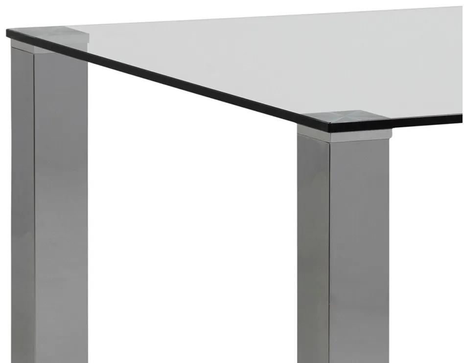 Τραπέζι Oakland 107, Ασημί, 75x90x140cm, 50 kg, Επεξεργασμένο γυαλί, Μέταλλο | Epipla1.gr