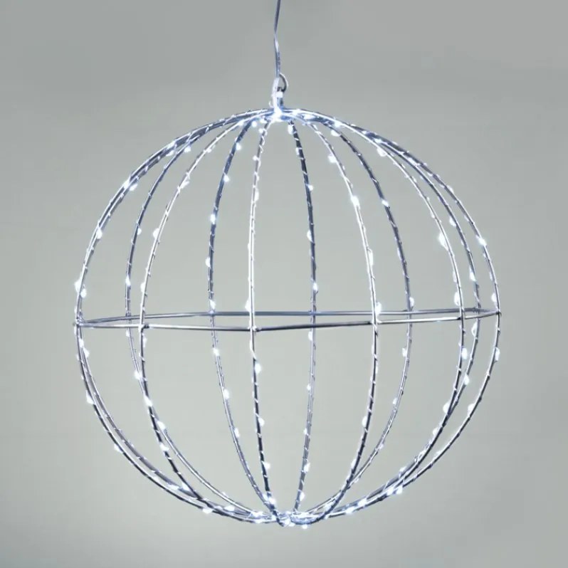 Διακοσμητικό LED 3D Silver Ball-Διάμετρος: 30 εκ.-Cool White