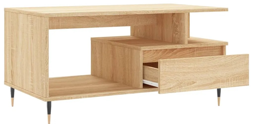 vidaXL Τραπεζάκι Σαλονιού Sonoma Δρυς 90x49x45 εκ. Επεξεργασμένο Ξύλο