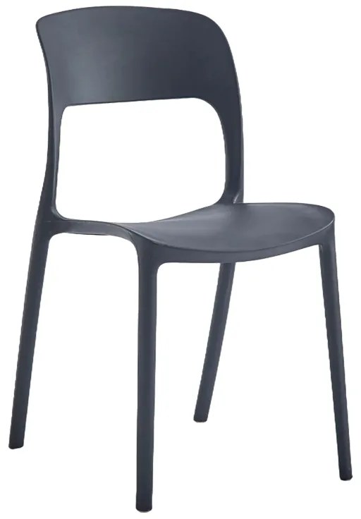 Καρέκλα Zanna pakoworld στοιβαζόμενη pp σε μαύρη απόχρωση 40x53x78εκ