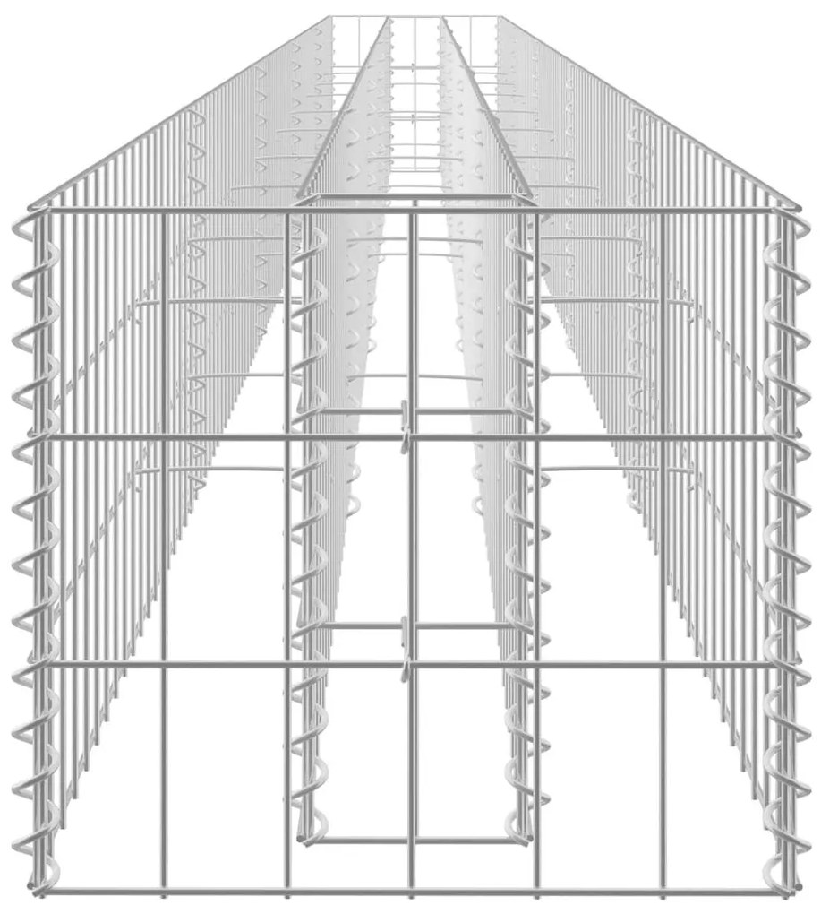 Συρματοκιβώτιο-Γλάστρα Υπερυψωμένη 450x30x30 εκ. Γαλβ. Χάλυβας - Ασήμι