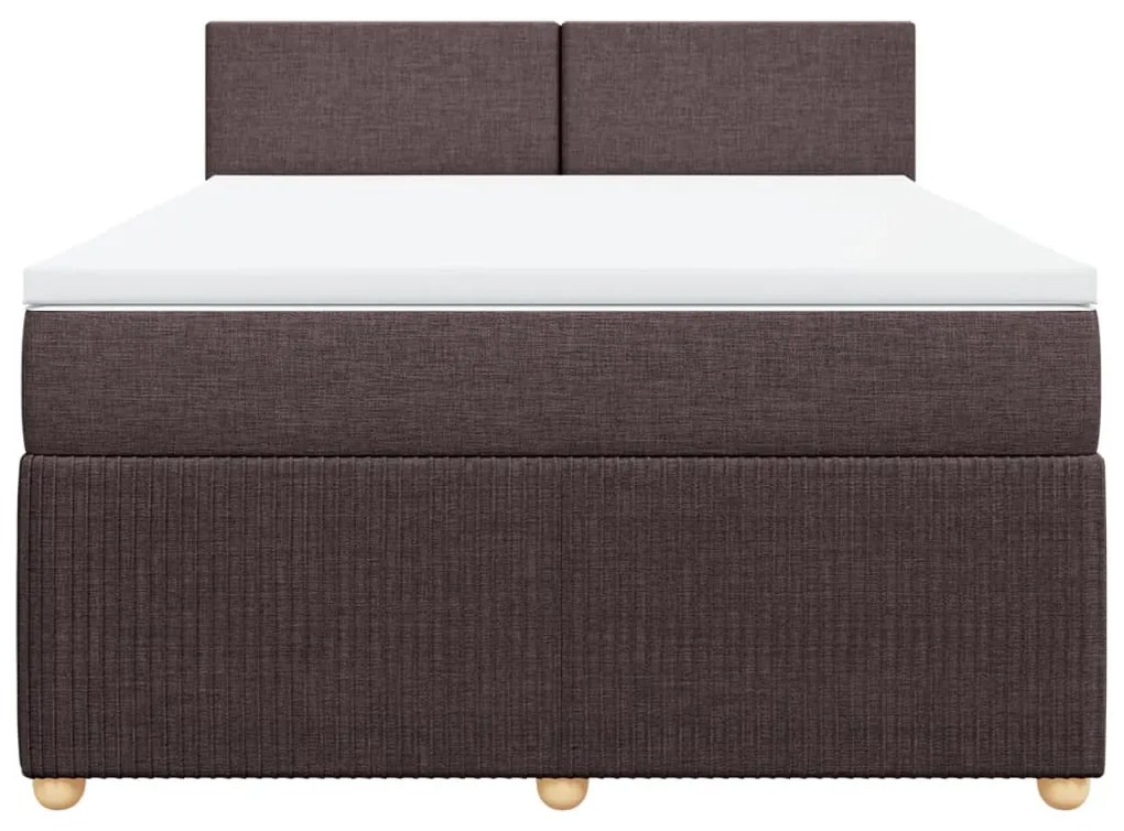 ΚΡΕΒΑΤΙ BOXSPRING ΜΕ ΣΤΡΩΜΑ ΣΚΟΥΡΟ ΚΑΦΕ 160X200 ΕΚ ΥΦΑΣΜΑΤΙΝΟ 3287503