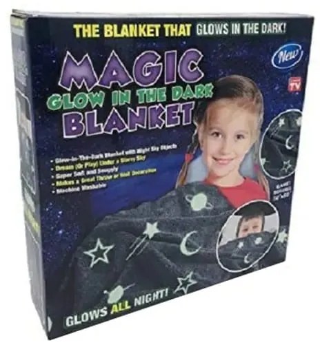 Κουβέρτα που φωσφορίζει στο σκοτάδι - magic blanket 1.25x1.5m