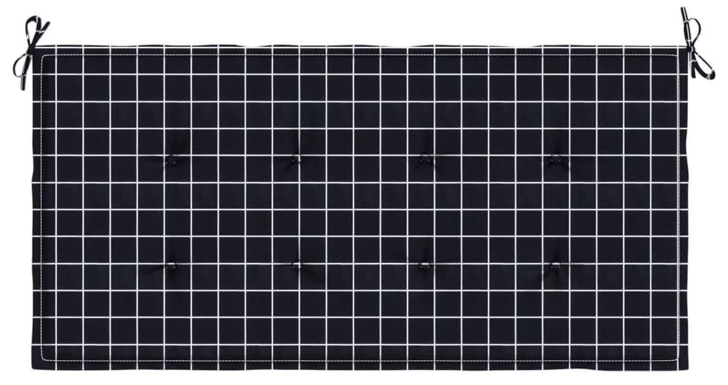 Μαξιλάρι Πάγκου Κήπου Μαύρο Καρό 100x50x3 εκ. Ύφασμα Oxford - Πολύχρωμο