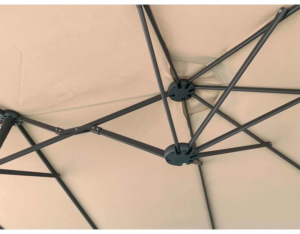 Oval 270x450cm ΟΜΠΡΕΛΑ Steel Ανθρακί/Ύφ.Μπεζ