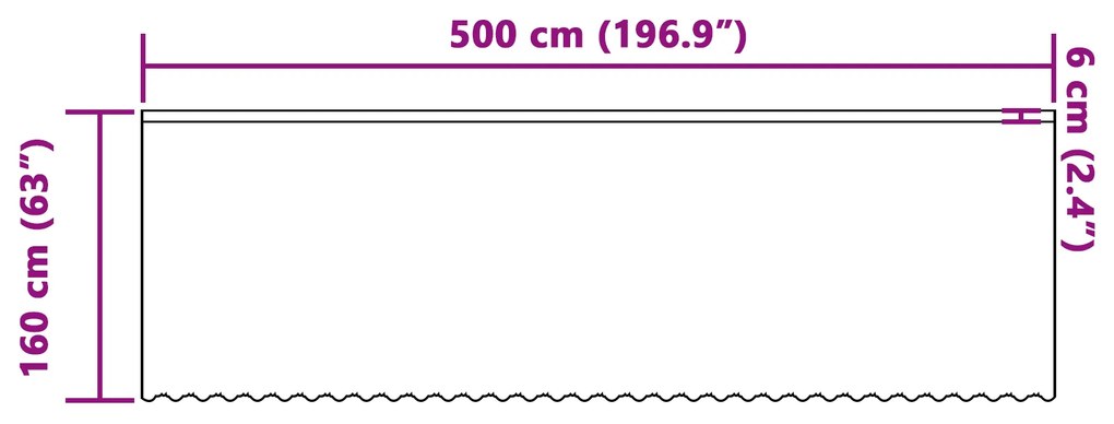 vidaXL Κουρτίνες με κουρτίνες Floral Λευκό 500 x 160 cm Πολυεστέρας