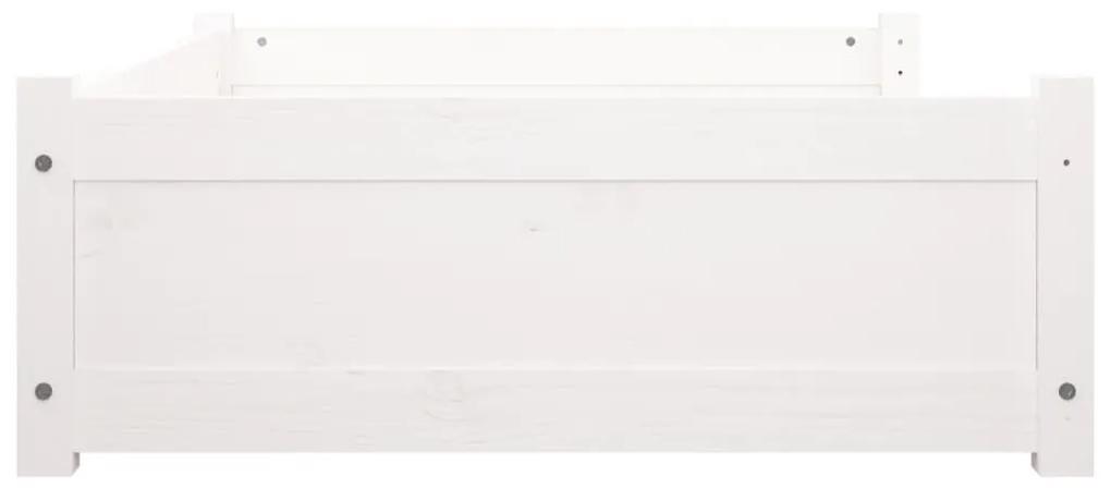 Κρεβάτι Σκύλου άσπρο 105,5x75,5x28 εκ. από Μασίφ Ξύλο Πεύκου - Λευκό