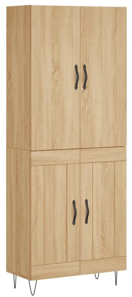 vidaXL Ντουλάπι Sonoma δρυς 69,5 x 34 x 180 εκ. από Επεξεργασμένο Ξύλο