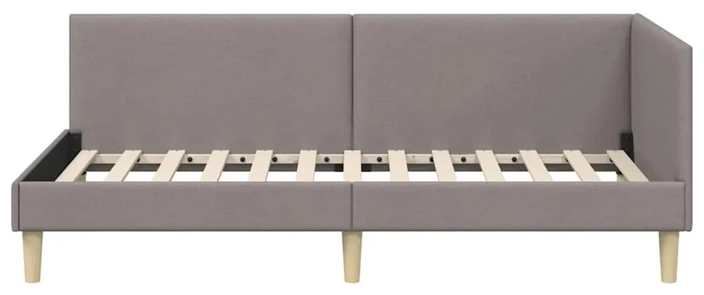 vidaXL Κρεβάτι Γωνίας Άλλο Taupe 90 x 200 cm Ύφασμα και Έργο ξύλου