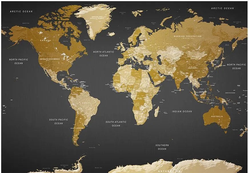 Αυτοκόλλητη φωτοταπετσαρία - World Map: Modern Geography - 147x105