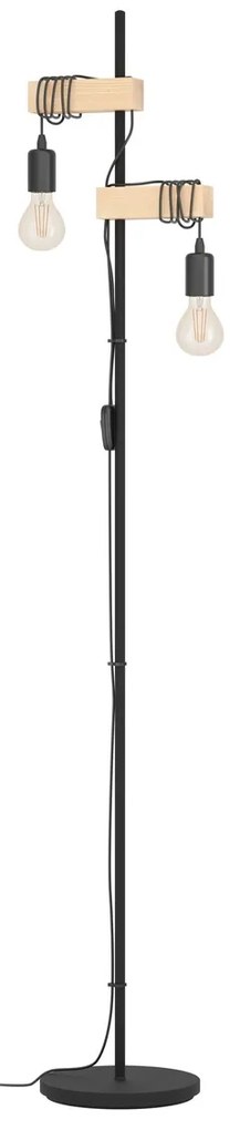 Φωτιστικό Επιδαπέδιο Eglo 43516 TOWNSHEND Καφέ (Brown)|Μαύρο Ματ (Black Mat)