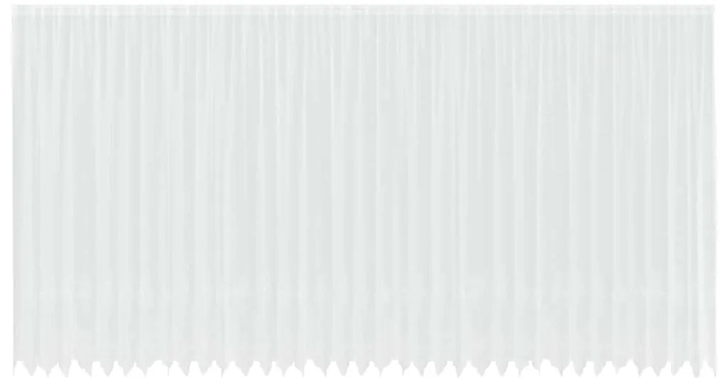 vidaXL Κουρτίνες με κουρτίνες Floral Λευκό 900 x 280 εκ. Πολυεστέρας