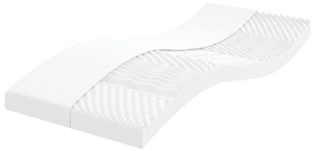 vidaXL Στρώματα Αφρού 7 Ζωνών Σκληρ. 20 ILD 2 τεμ. Λευκά 90 x 200 εκ.