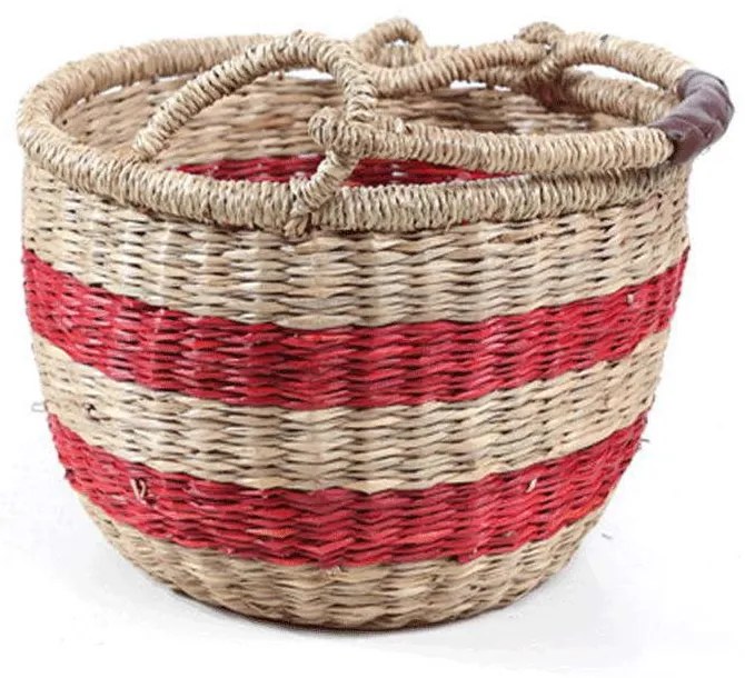 Καλάθι Διακοσμητικό Rossi S 0680089 25x25x16cm Red-Natural Soulworks Seagrass