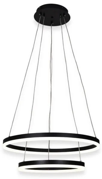 Κρεμαστό Φωτιστικό Οροφής D88059/2 Ακρυλικό LED 3000K-6000K Sunlight-D88059/2-BK-Μαύρο D88059/2-BK