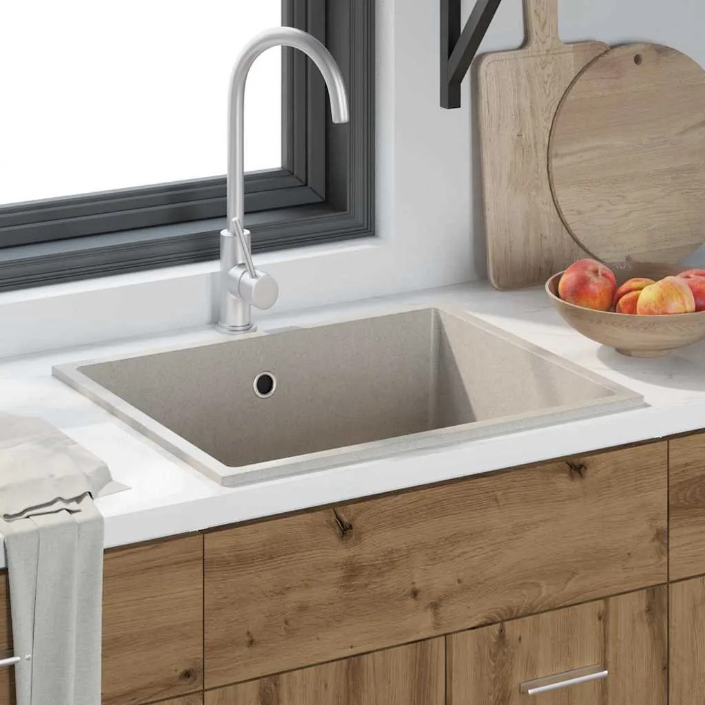 vidaXL Σιντρινο κουζίνας Μπεζ 54 x 44 x 20 εκ. Γρανίτης