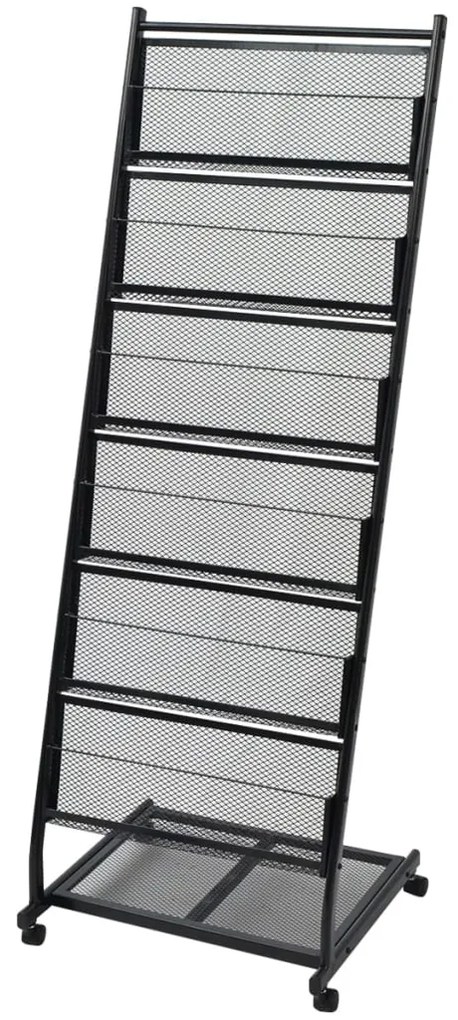 vidaXL Ραφιέρα Περιοδικών Μαύρη Α4 47,5 x 43 x 133 εκ.