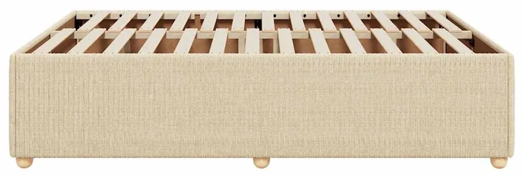 vidaXL Σκελετός Κρεβατιού Χωρίς Στρώμα Κρεμ 160x200 εκ. Υφασμάτινο