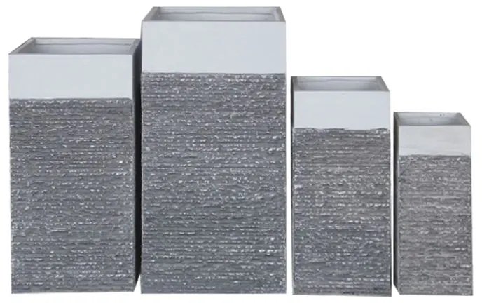 WOODWELL FLOWER POT-10 Set 4 τεμαχίων: 20x20x50 + 27x27x60 + 34x34x70 + 41x41x80 Απόχρωση Black Wash Set 4 τεμαχίων Ε6309,S