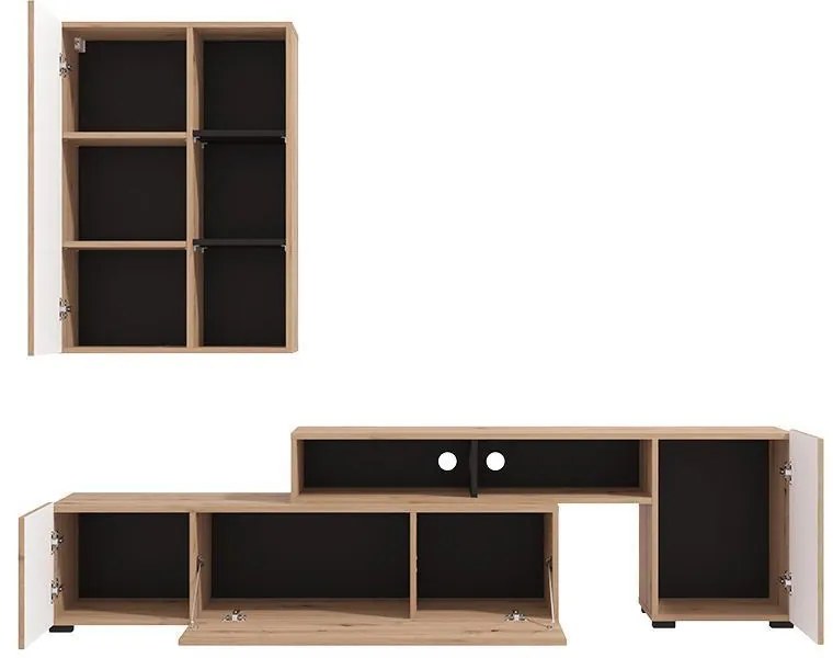 Κέντρο Ψυχαγωγίας - Σύνθεση Balos Artisan Oak - Μαύρο 199x42x163 εκ.