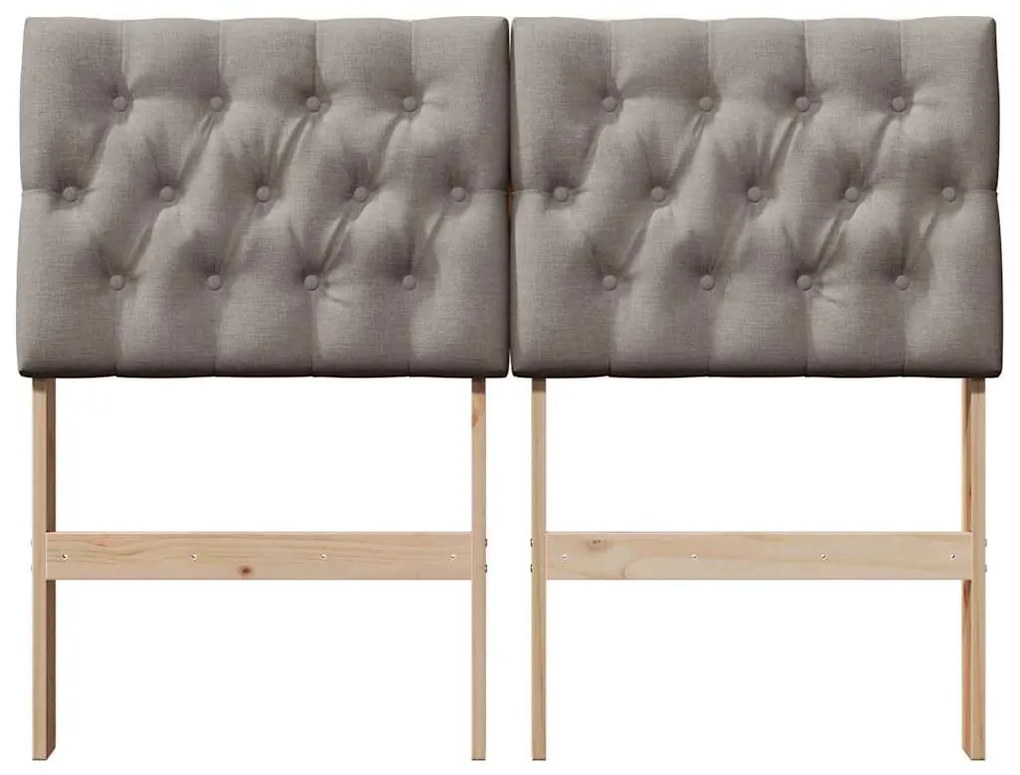 vidaXL Ταπετσαρισμένο κεφαλάρι Taupe 120 cm Στερεά ξυλεία πεύκου