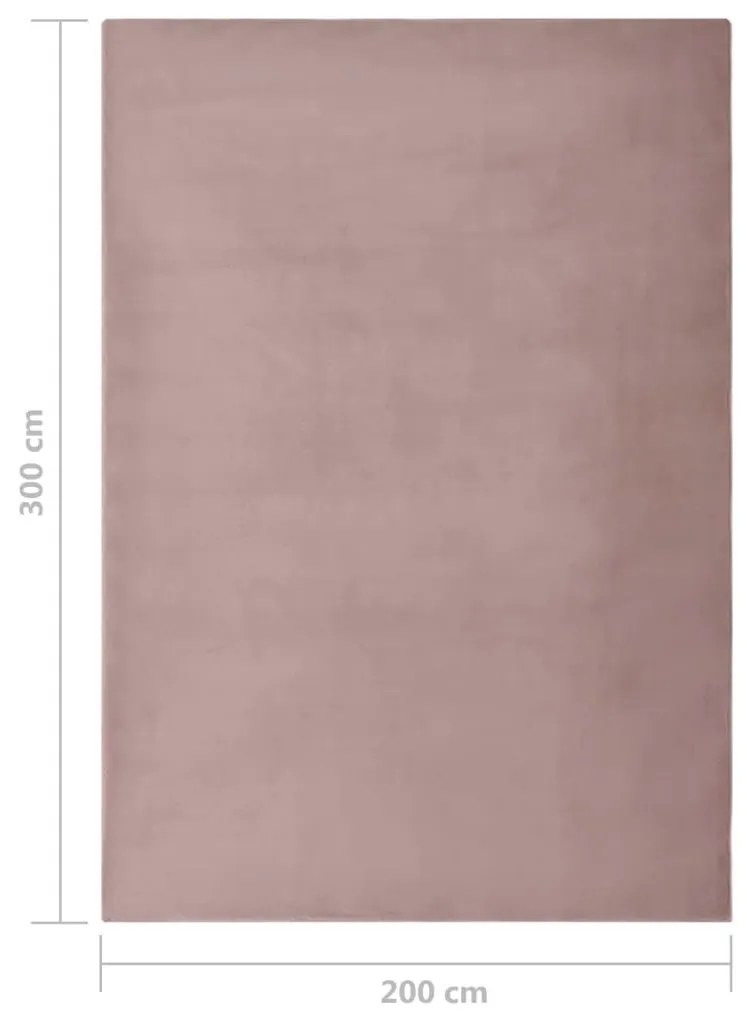 Χαλάκι Ροζ Παστέλ 200 x 300 εκ. από Συνθετική Γούνα Κουνελιού - Ροζ