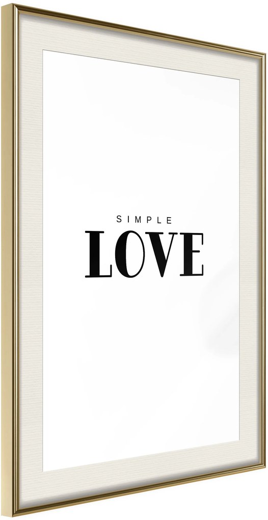 Αφίσα - Simple Love - 20x30 - Χρυσό - Με πασπαρτού