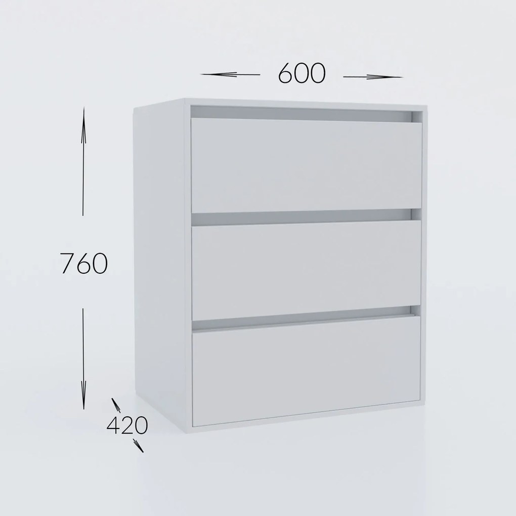 Συρταριέρα Idea Λευκό 60x42x76cm - GR-IDEACHEST6076