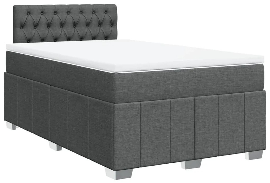 ΚΡΕΒΑΤΙ BOXSPRING ΜΕ ΣΤΡΩΜΑ ΣΚΟΥΡΟ ΓΚΡΙ 120X190 ΕΚ ΥΦΑΣΜΑΤΙΝΟ 3289315