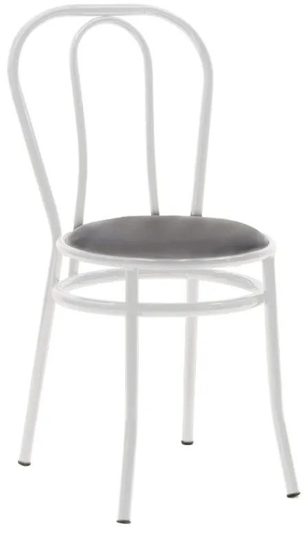 Καρέκλα &quot;WIEN&quot; από μέταλλο/τεχνόδερμα σε λευκό/μαύρο χρώμα 39x85