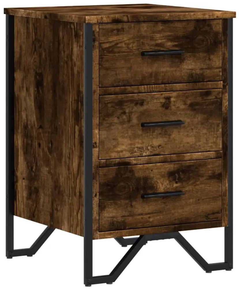 vidaXL Κομοδίνο Καπνιστή Δρυς 40x41x60 εκ. από Επεξεργασμένο Ξύλο