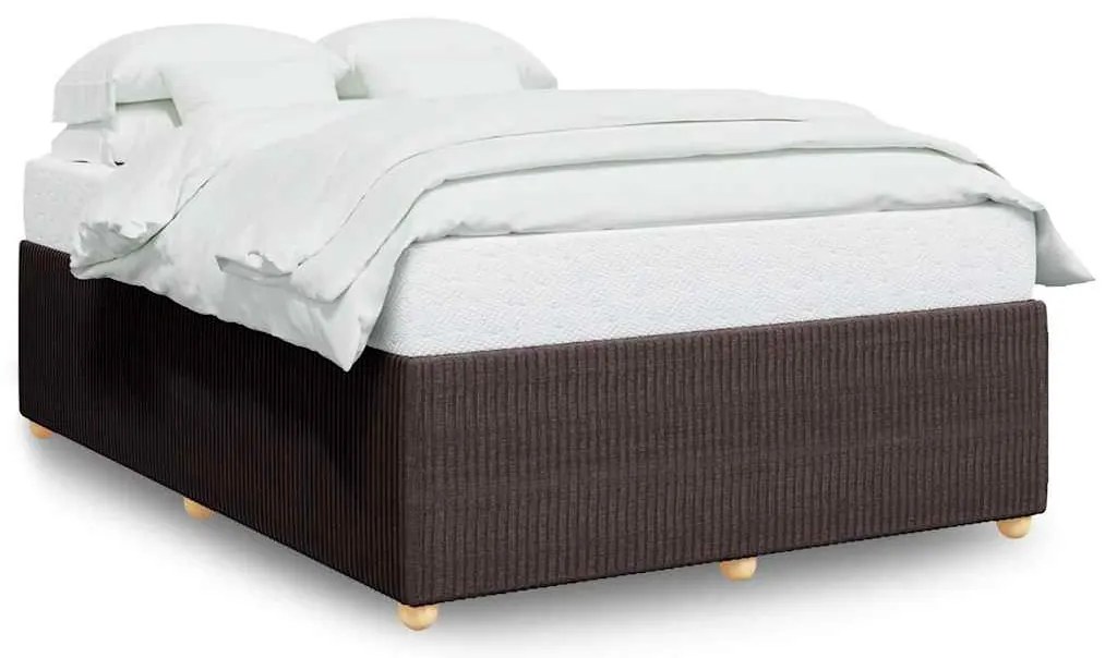 vidaXL Σκελετός Κρεβατιού Χωρίς Στρώμα Καφέ 140x200 εκ.Υφασμάτινο