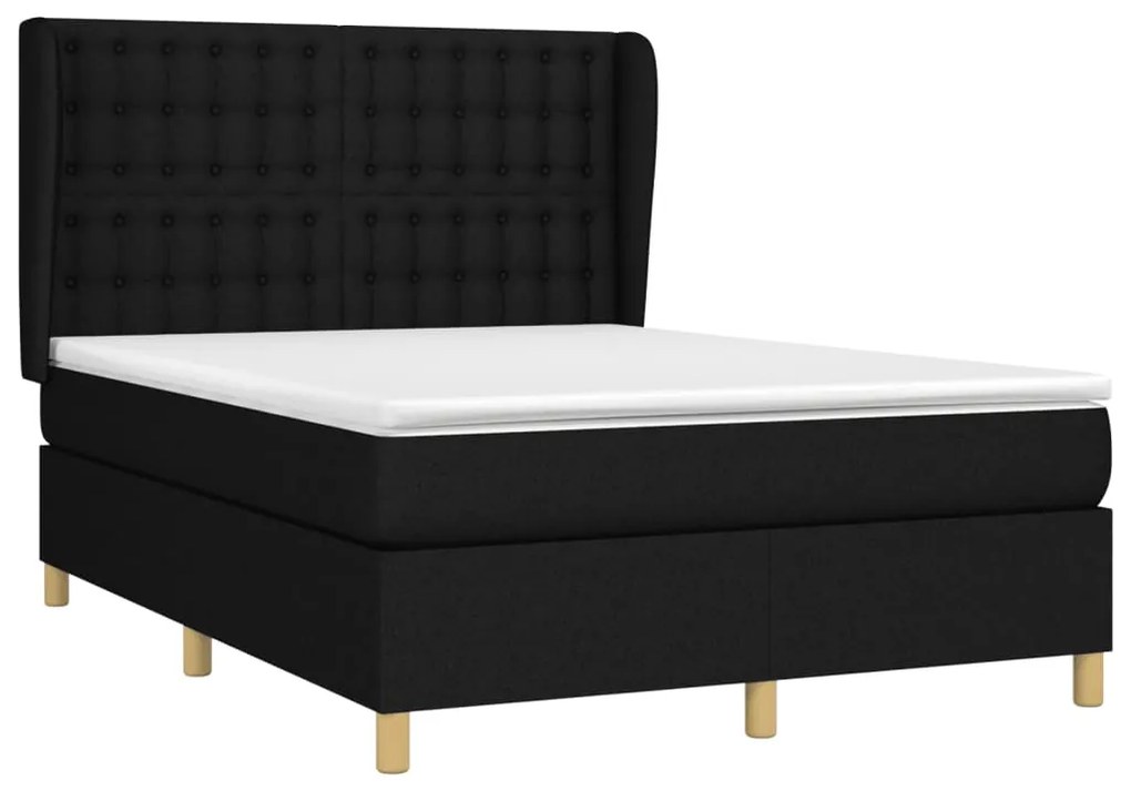 ΚΡΕΒΑΤΙ BOXSPRING ΜΕ ΣΤΡΩΜΑ ΜΑΥΡΟ 140X190 ΕΚ. ΥΦΑΣΜΑΤΙΝΟ 3128839