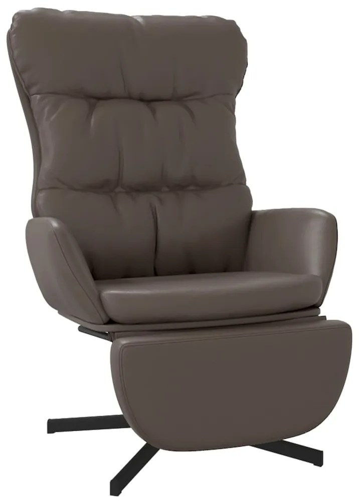 vidaXL Πολυθρόνα Relax Καφέ από Συνθετικό Δέρμα με ένα Υποπόδιο