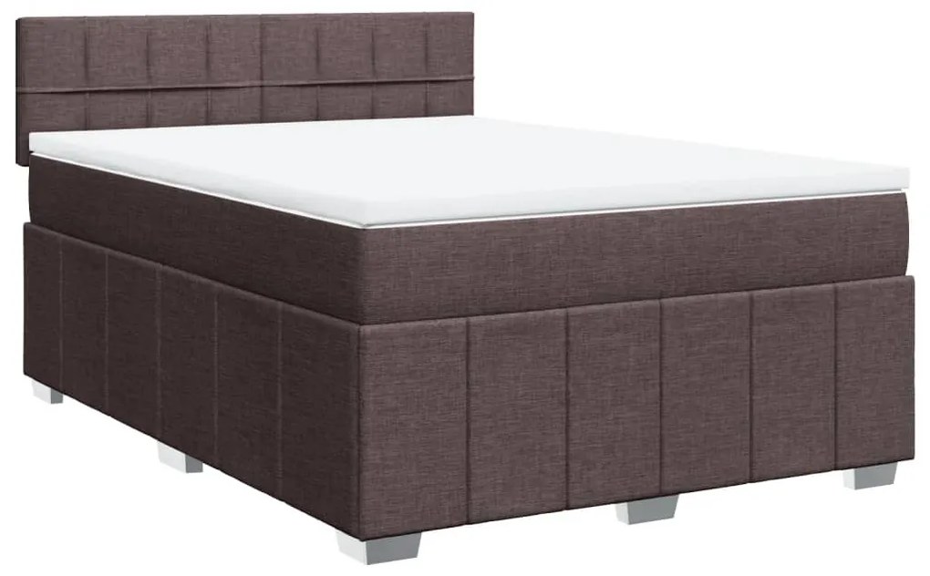 ΚΡΕΒΑΤΙ BOXSPRING ΜΕ ΣΤΡΩΜΑ ΣΚΟΥΡΟ ΚΑΦΕ 140X190 ΕΚ. ΥΦΑΣΜΑΤΙΝΟ 3289366