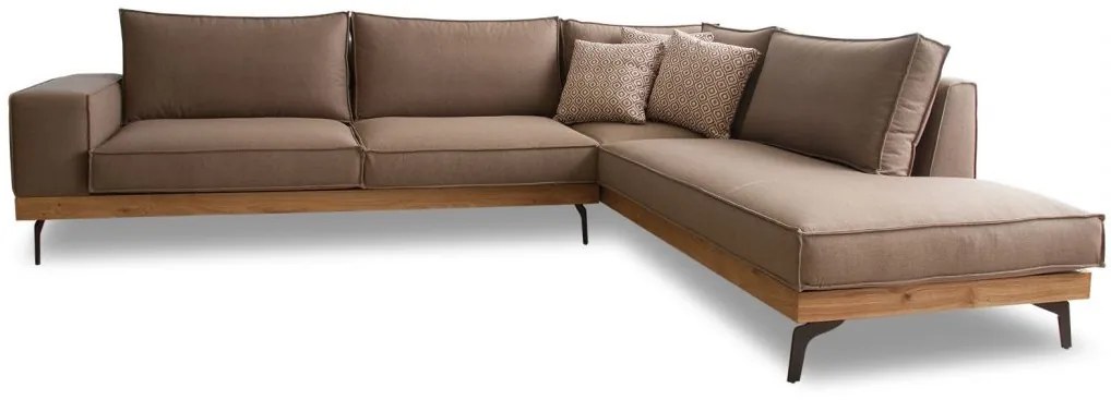 Γωνιακός καναπές Maddy 300x240x98x80cm Καφέ - Δεξιά Γωνία - ARSO4569