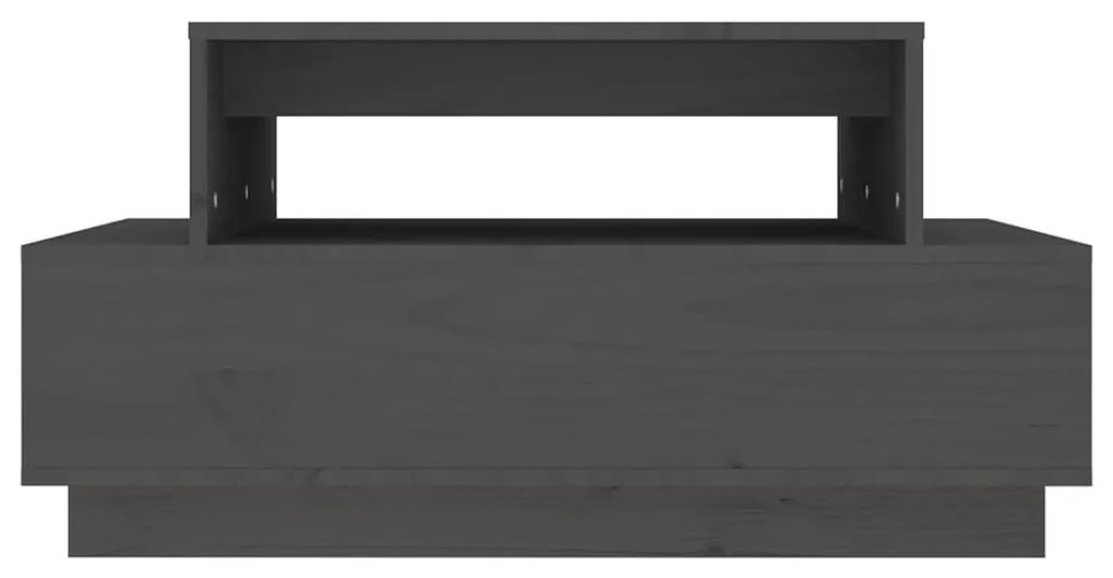 Τραπεζάκι Σαλονιού Γκρι 80x55x40,5 εκ. από Μασίφ Ξύλο Πεύκου - Γκρι