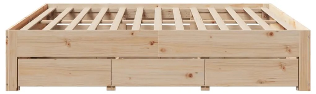 vidaXL Σκελετός Κρεβατιού Χωρίς Στρώμα 200x200 εκ Μασίφ Ξύλο Πεύκου