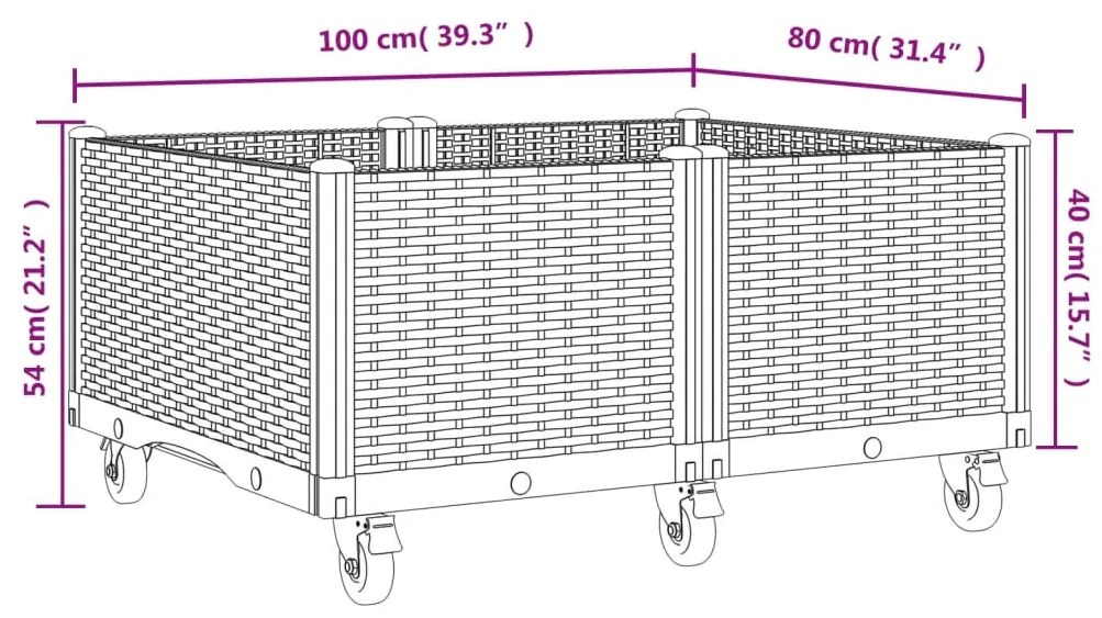 ΖΑΡΝΤΙΝΙΕΡΑ ΚΗΠΟΥ ΜΕ ΡΟΔΑΚΙΑ ΓΚΡΙ 100X80X54ΕΚ. ΠΟΛΥΠΡΟΠΥΛΕΝΙΟ 367977