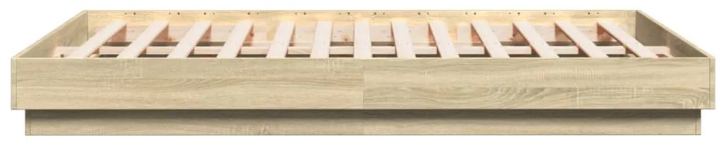vidaXL Πλαίσιο Κρεβατιού με LED Sonoma δρυς 140x200 εκ.