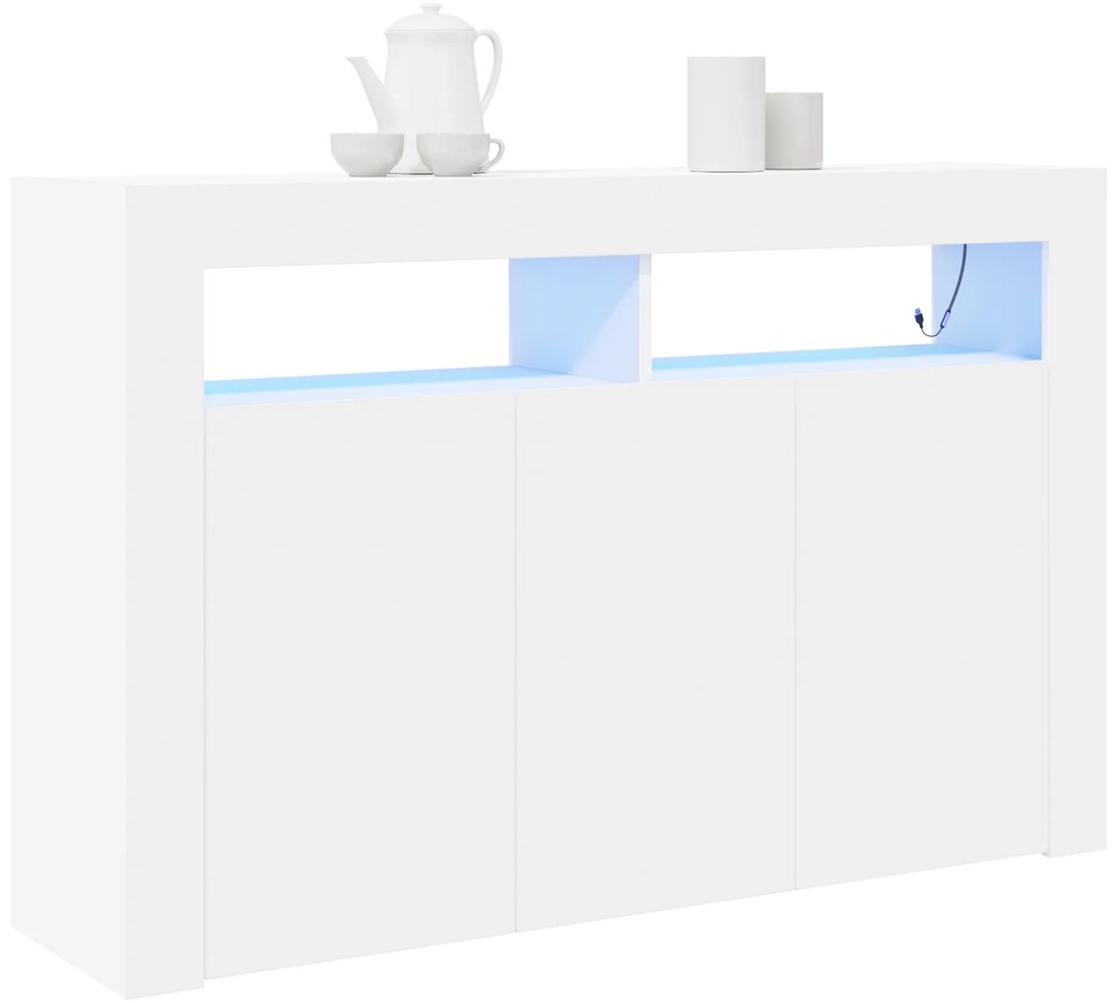 vidaXL Λευκός Μπουφές Λευκός Τεχνητό ξύλο 116 x 30 x 75 εκ Μοντέρνος
