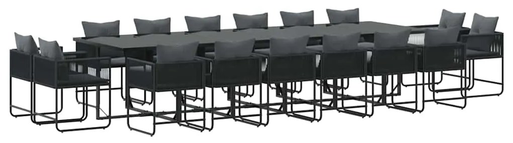 vidaXL Σέτ φαγητού για κήπο 17 pcs Μαύρο Ατσάλι