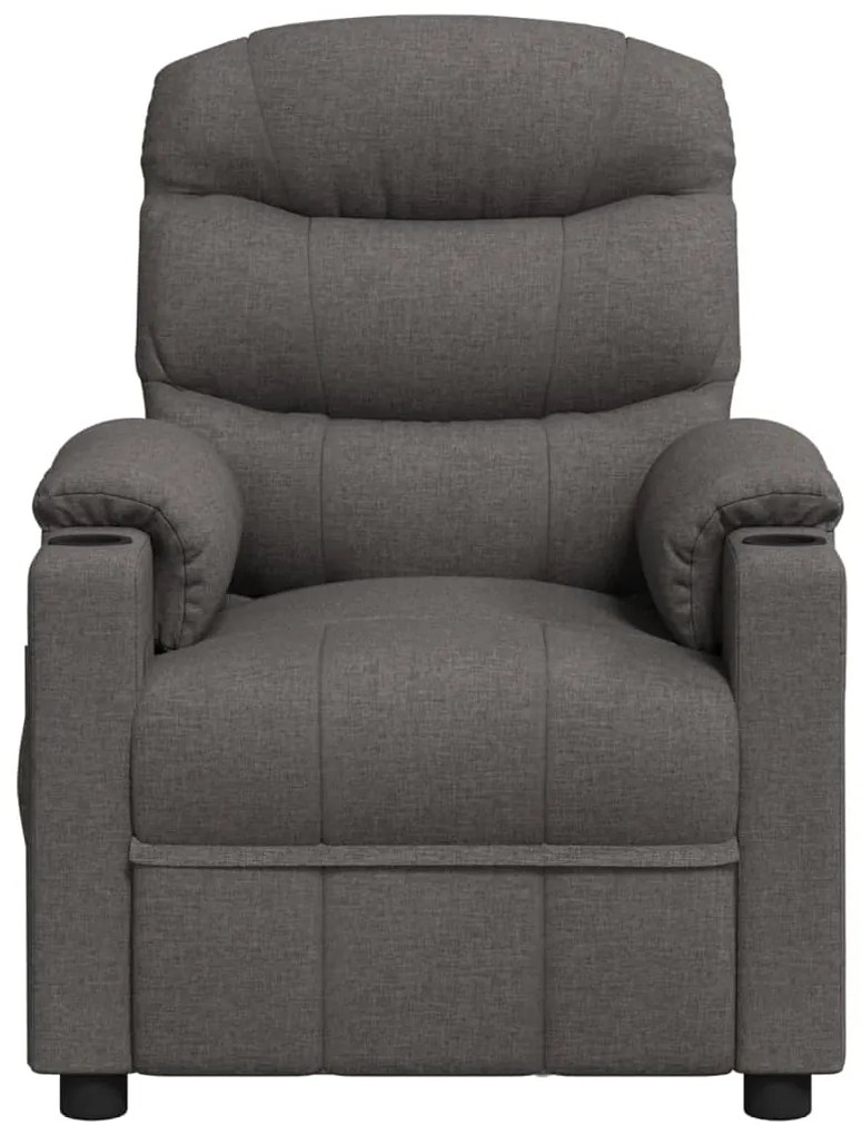 vidaXL Πολυθρόνα Μασάζ Σκούρο Γκρι Υφασμάτινη