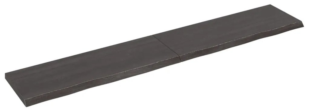 Πάγκος Μπάνιου Σκούρο Καφέ 220x40x(2-4) εκ. Επεξεργ. Μασίφ Ξύλο - Γκρι