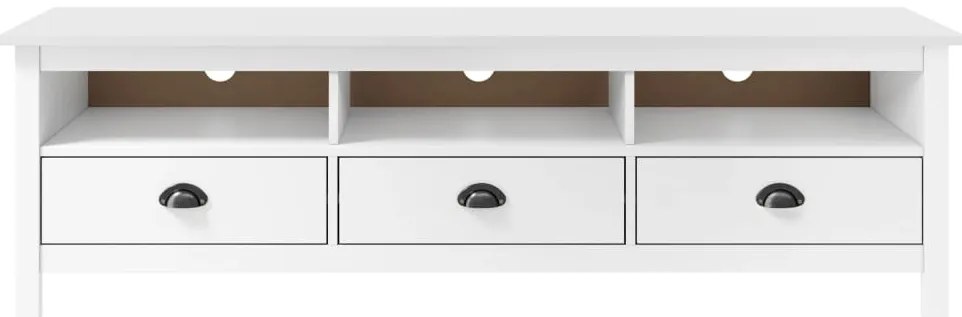 vidaXL Έπιπλο Τηλεόρασης Hill Λευκό 158x40x47 εκ. Ξύλο Πεύκου