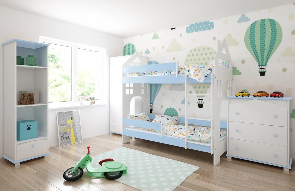 Παιδική Κουκέτα House  White + Blue  80x180cm  BC50024A BabyCute (Δώρο τα Στρώματα)